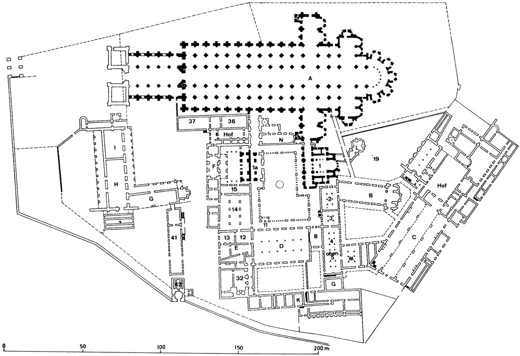 План монастырского комплекса в клюни